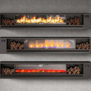 现代电子壁炉组合3D模型下载